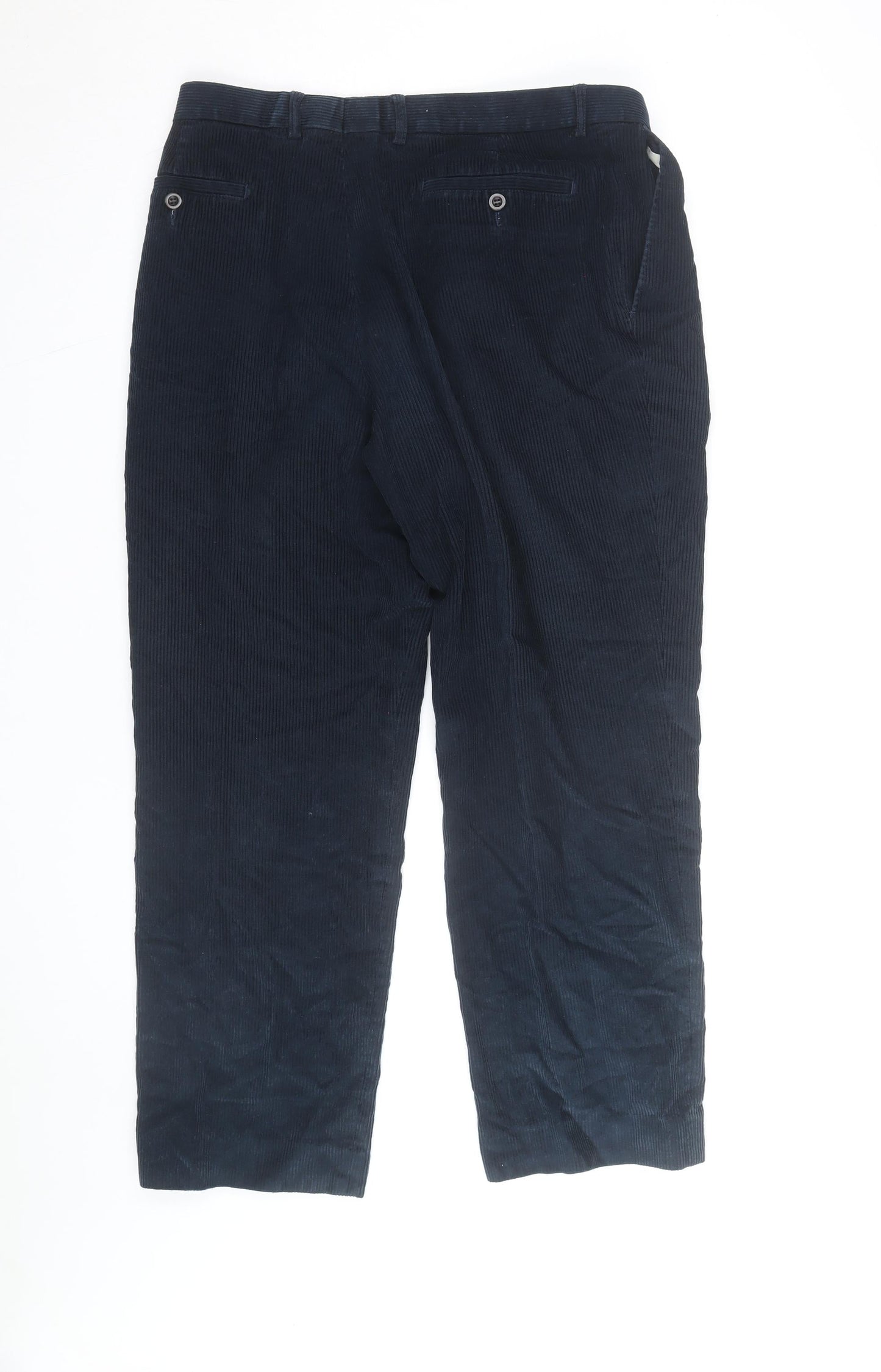Marks and Spencer Men's Blue Corduroy Trousers 36W 29L Regular Fit