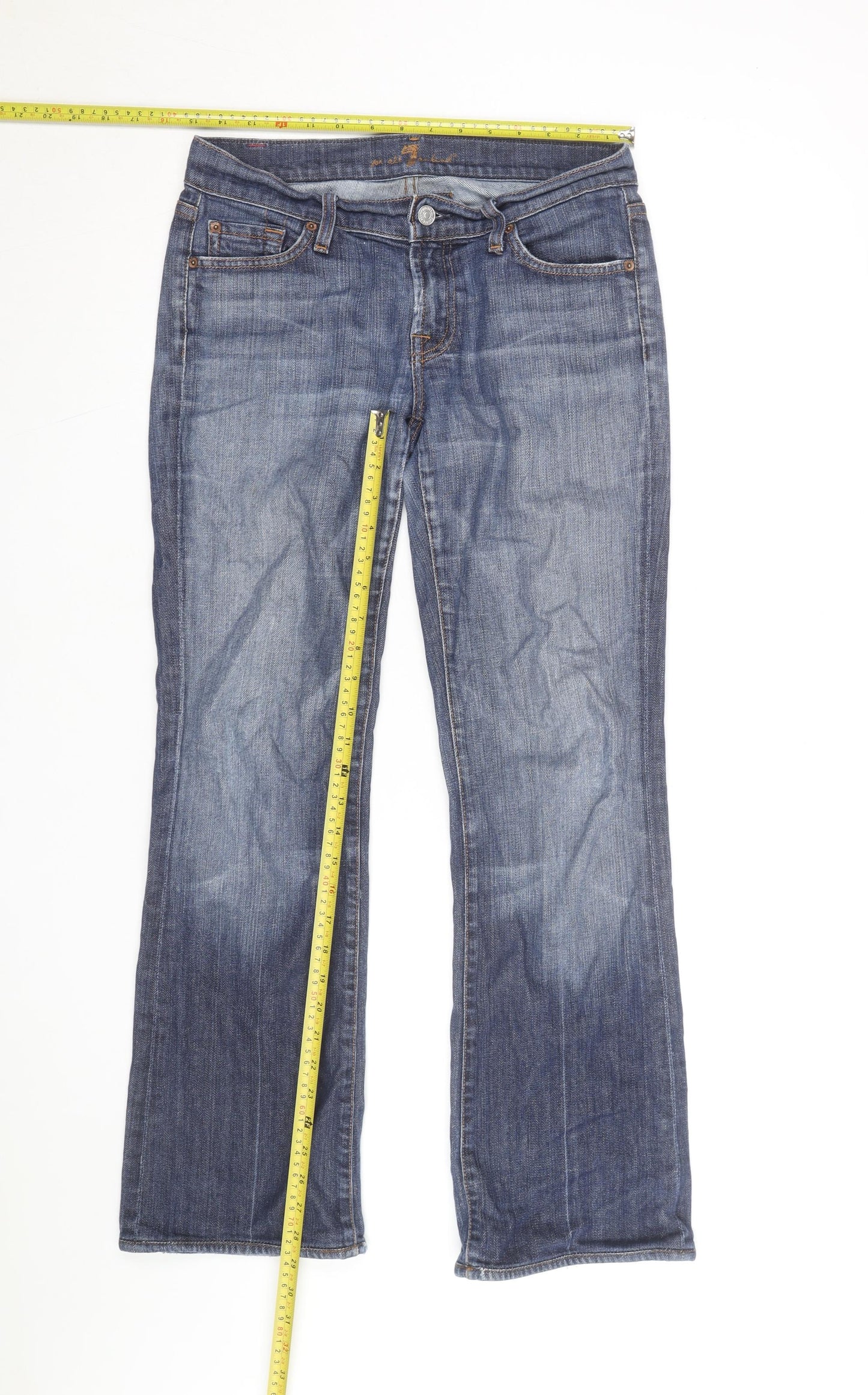 7 For All Mankind Men's Blue Bootcut Jeans Size 28 Regular Fit