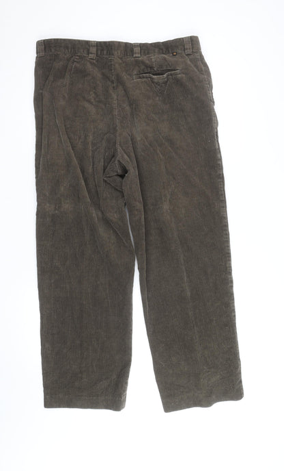 Farah Men’s Brown Corduroy Regular Fit Trousers 32W 30L