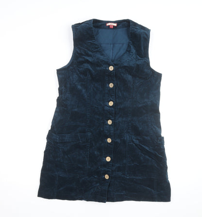 Joe Browns Women's Blue Corduroy Pinafore Dress Size 12