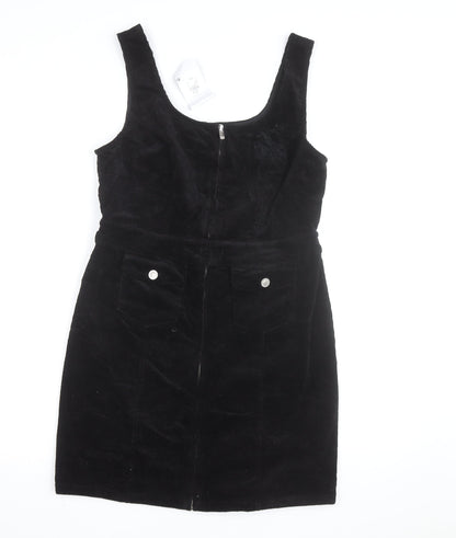 Primark Women Black Corduroy Pinafore Dress Size 14