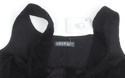 Primark Women Black Corduroy Pinafore Dress Size 14