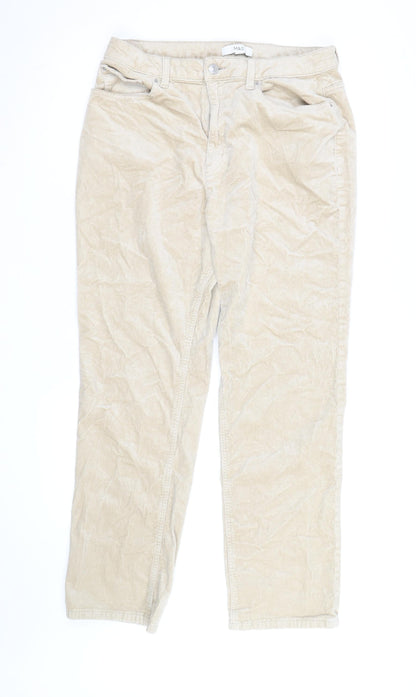 Marks and Spencer Women's Beige Corduroy Slim Chino Trousers Size 16