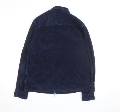 Topman Men Blue Corduroy Full Zip Jacket Size L 42in Casual