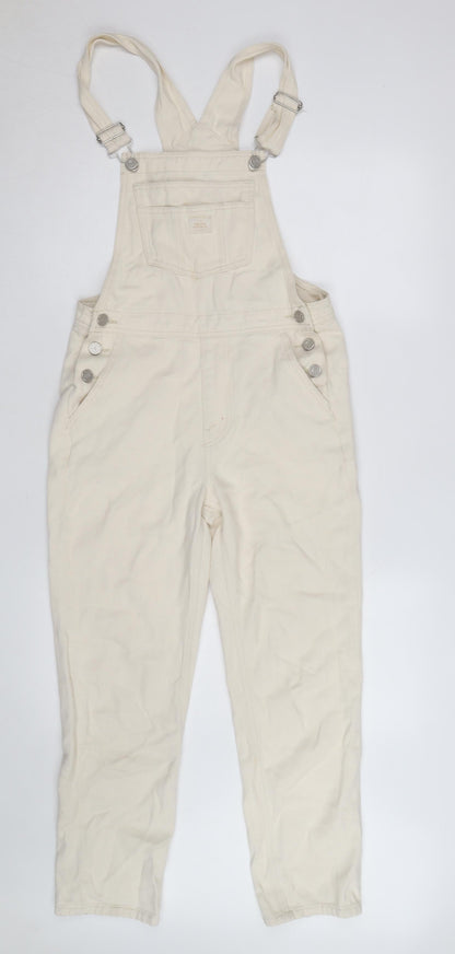 Pacific Republic Women's Ivory Cotton Dungaree Jumpsuit M