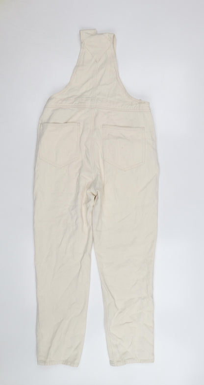 Pacific Republic Women's Ivory Cotton Dungaree Jumpsuit M