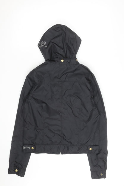 Hurley Men's Black Hooded Windbreaker Jacket M Lightweight Nylon