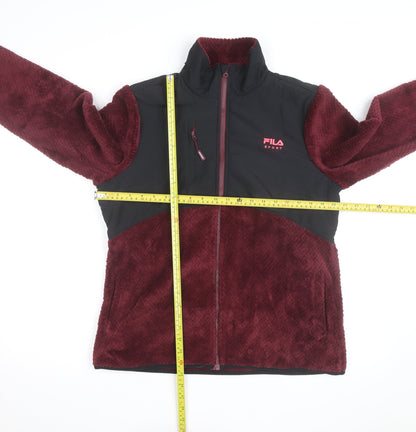 FILA Sport Men's Red Faux Fur Fleece Full Zip Active Jacket L