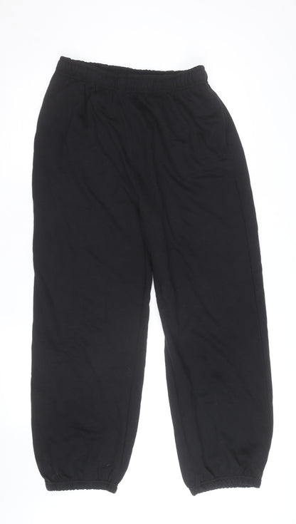 BoohooMAN Men's Black Jogger Sweatpants L Regular Fit Fleece Activewear