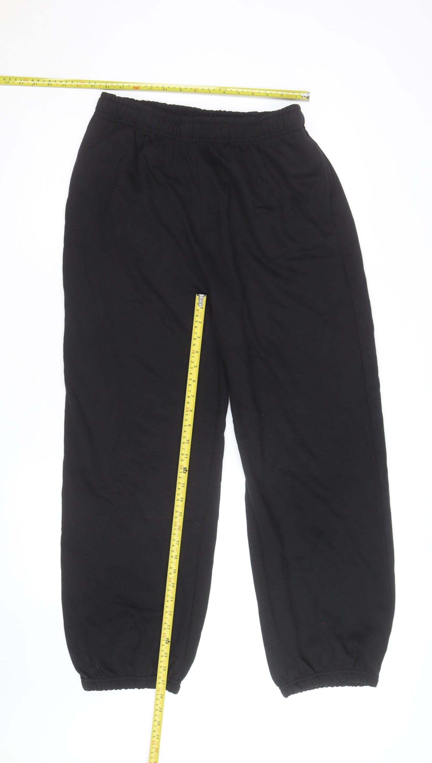 BoohooMAN Men's Black Jogger Sweatpants L Regular Fit Fleece Activewear