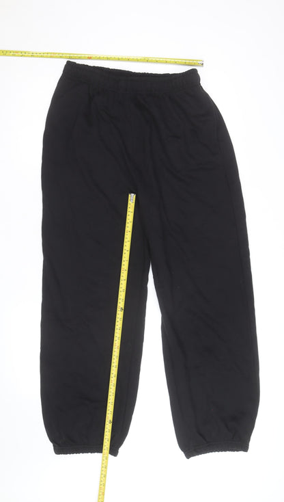 BoohooMAN Men's Black Jogger Sweatpants L Regular Fit Fleece Activewear