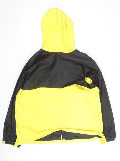 Northeast Outfitters Men's Yellow Black Waterproof Hooded Rain Jacket - L