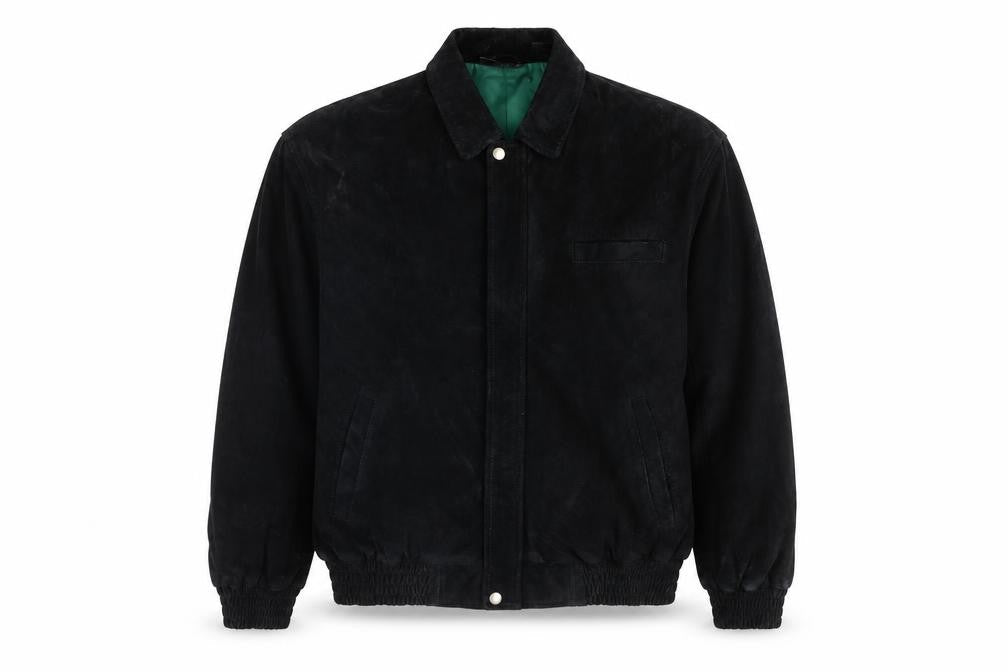 Galleria Benson & Hedges Men's Black Leather Bomber Jacket M