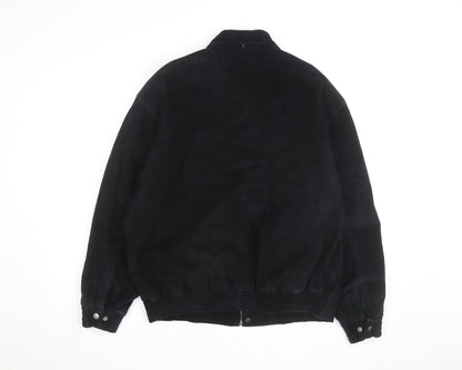 Galleria Benson & Hedges Men's Black Leather Bomber Jacket M