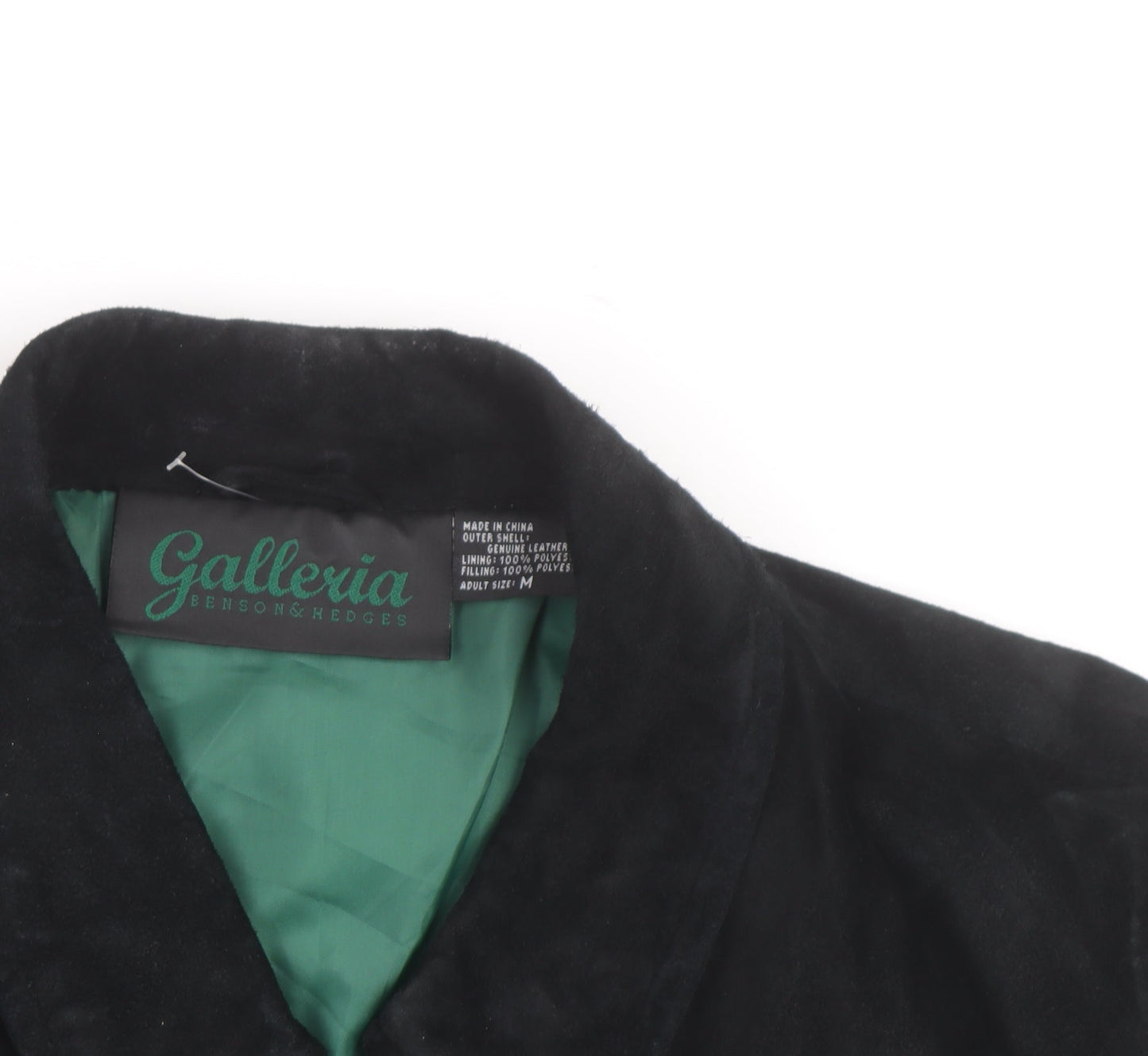 Galleria Benson & Hedges Men's Black Leather Bomber Jacket M