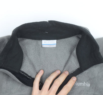 Columbia Men's Grey & Black Fleece Windbreaker Jacket Size S
