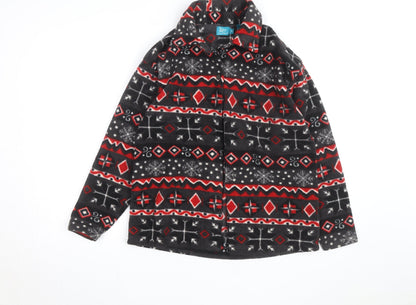Weekend Edition Men's Multicoloured Fleece Jacket Size M Fair Isle Pattern