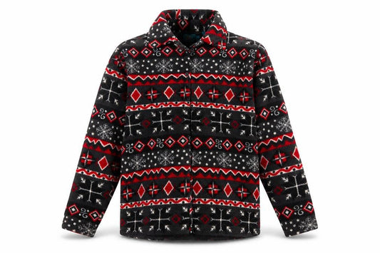 Weekend Edition Men's Multicoloured Fleece Jacket Size M Fair Isle Pattern