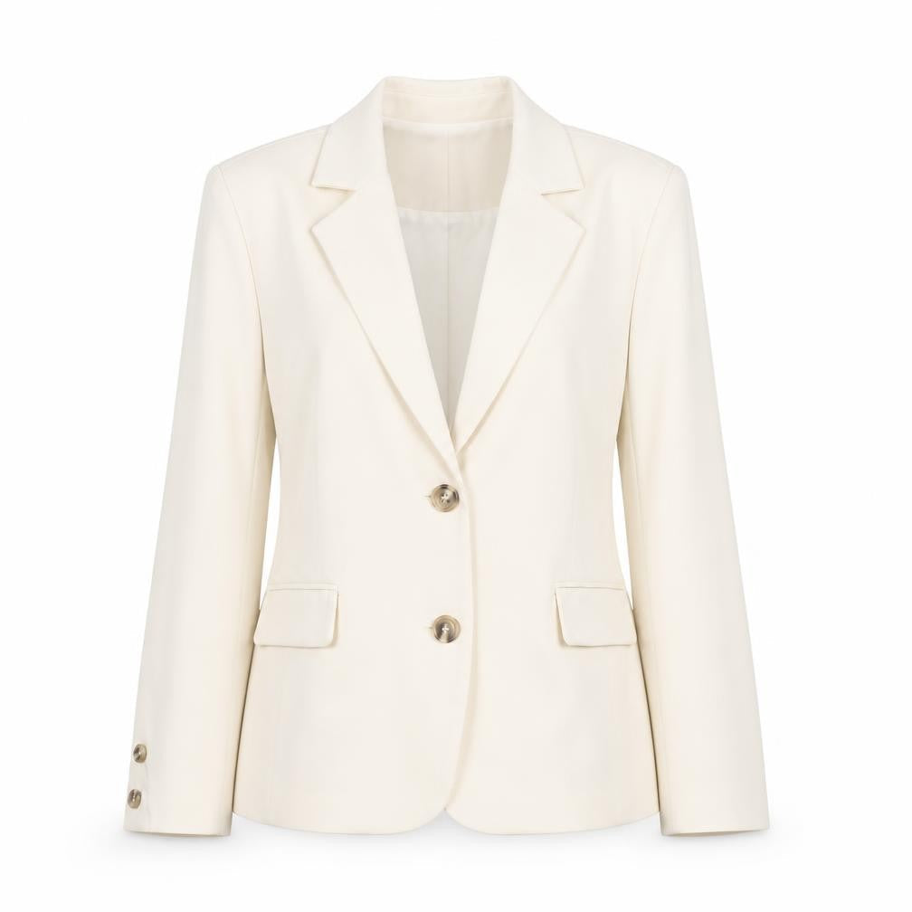 The Frolic Women’s Ivory Single-Breasted Blazer UK 8