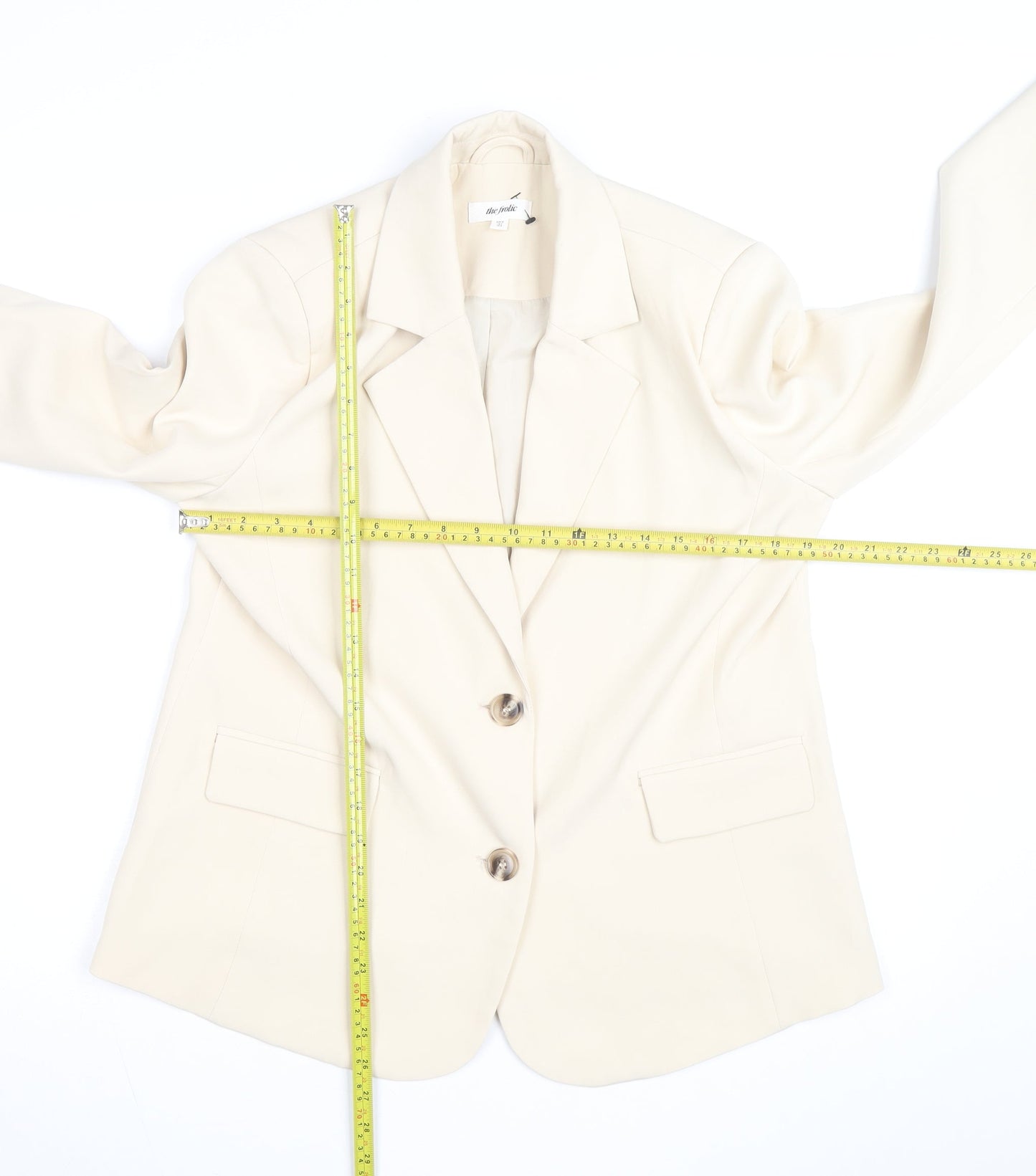 The Frolic Women’s Ivory Single-Breasted Blazer UK 8