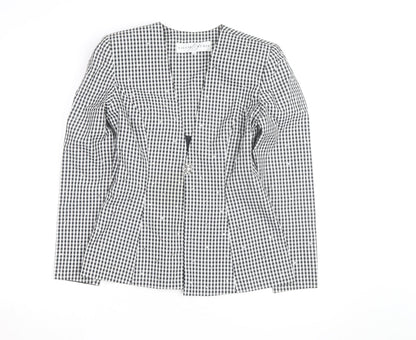 Lillie Rubin Women's Black Check Fitted Blazer Size 10 Vintage Classic