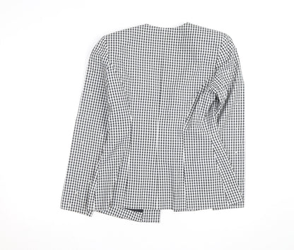 Lillie Rubin Women's Black Check Fitted Blazer Size 10 Vintage Classic