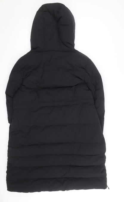 Adidas Womens Black Long Hooded Puffer Coat XL Winter Jacket