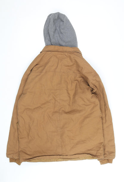 Dickies Men's Brown Hooded Workwear Jacket Size M 38in Cotton Blend