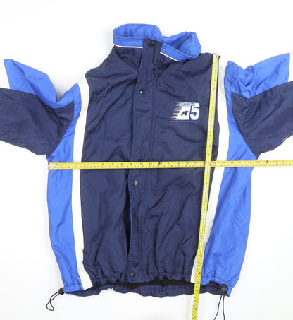 Mid-West Sportswear Men's Blue Windbreaker Jacket M Nylon Fleece Lined