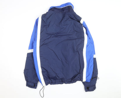 Mid-West Sportswear Men's Blue Windbreaker Jacket M Nylon Fleece Lined