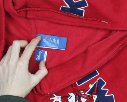 Disney Women Red Mickey Full Zip Fleece Hoodie 2XL