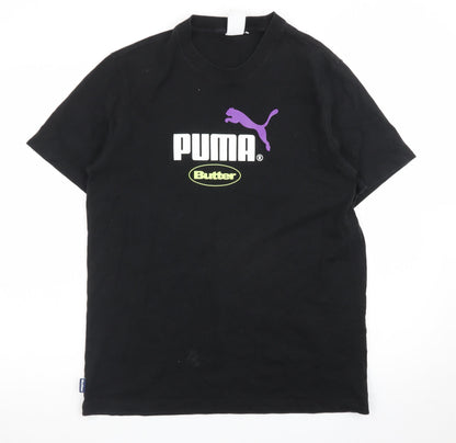Puma x Butter Mens Black Graphic Logo T-Shirt Medium