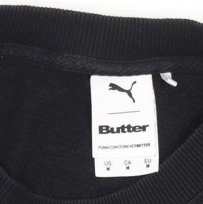 Puma x Butter Mens Black Graphic Logo T-Shirt Medium