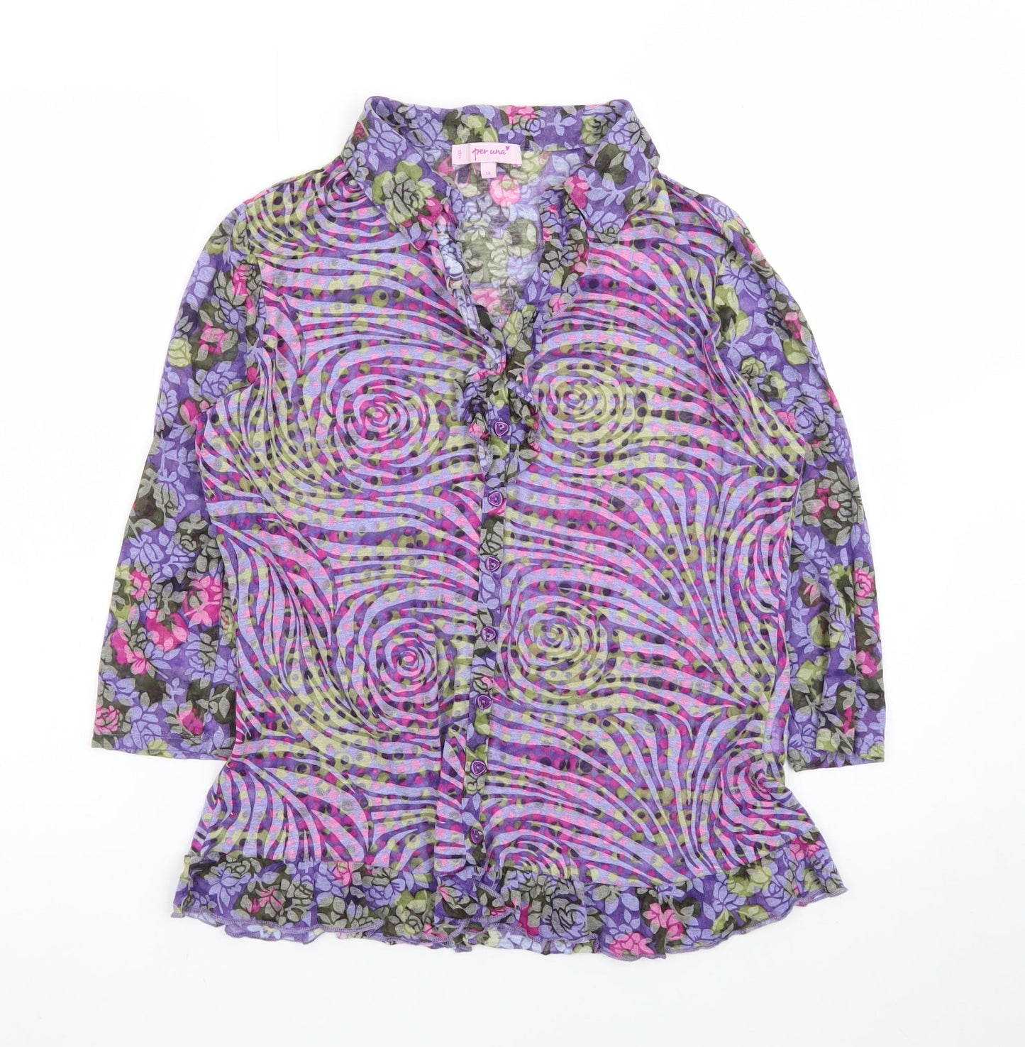Marks and Spencer Per Una Women's Multicoloured Floral Blouse Size 14