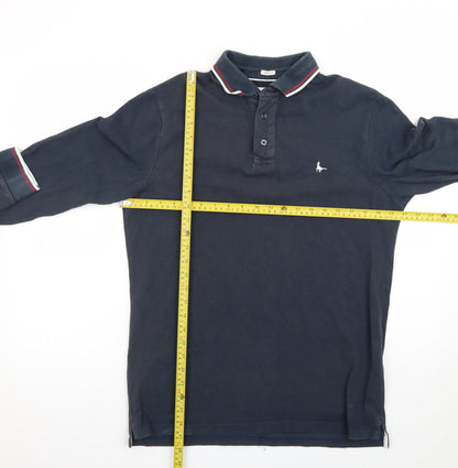 Jack Wills Men's Navy Long Sleeve Polo T-Shirt Size M Cotton Classic Fit