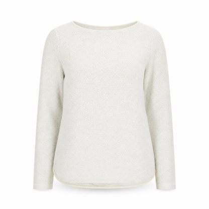 H&M Women Beige Cotton Knit Long Sleeve Pullover Top Size 12