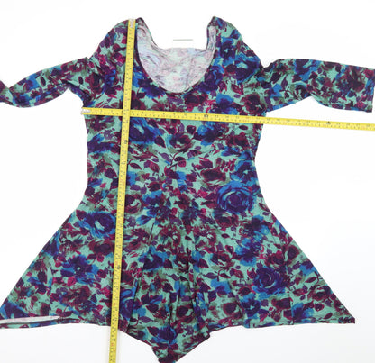 Wallis Women Multicoloured M Asymmetric Floral Dress