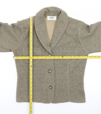 Wallis Women Beige Knit Button Cardigan Size 10 Classic Fit