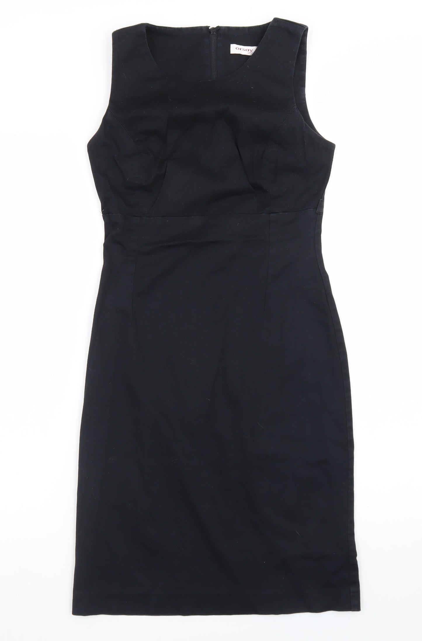 Orsay Women's Black Sheath Dress Size 6 Sleeveless Knee Length