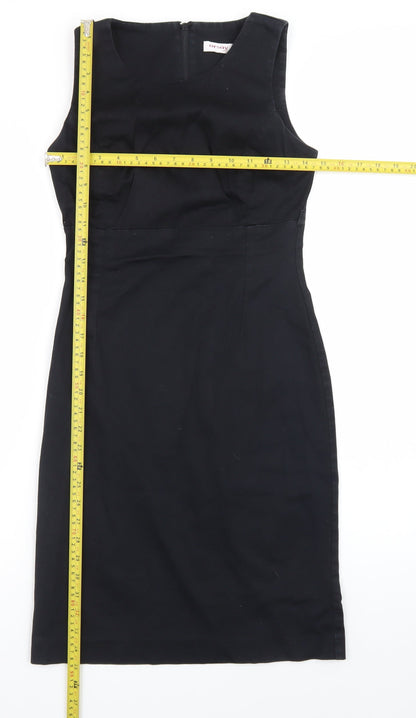 Orsay Women's Black Sheath Dress Size 6 Sleeveless Knee Length