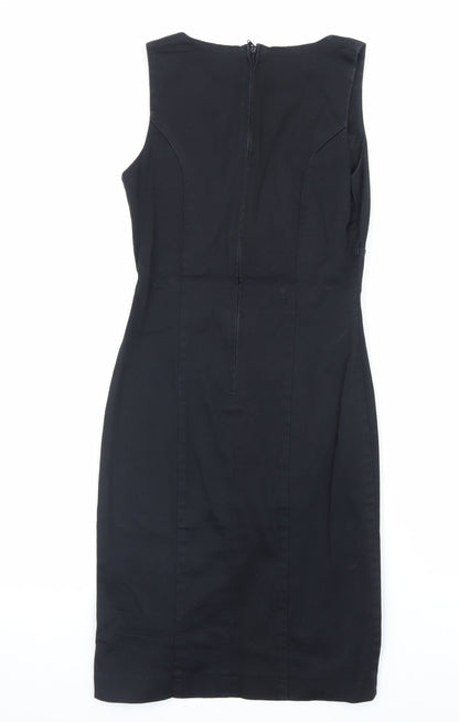 Orsay Women's Black Sheath Dress Size 6 Sleeveless Knee Length