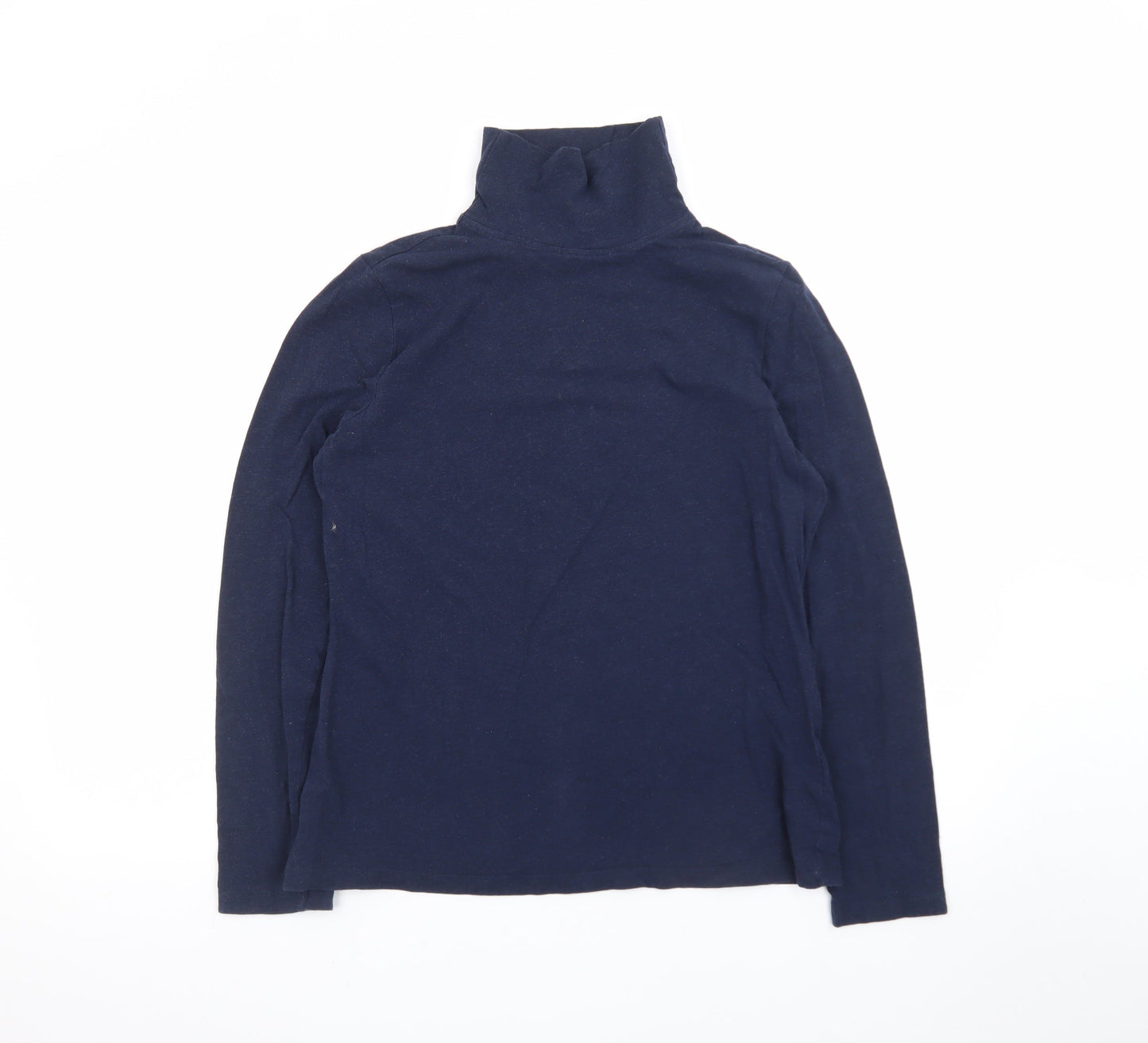 Seasalt Cornwall Women’s Blue Organic Cotton Roll Neck Top UK 12