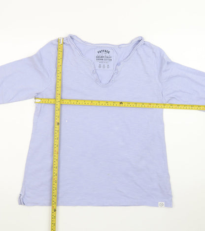 FatFace Womens Purple Henley 3/4 Sleeve Cotton T-Shirt Size 12