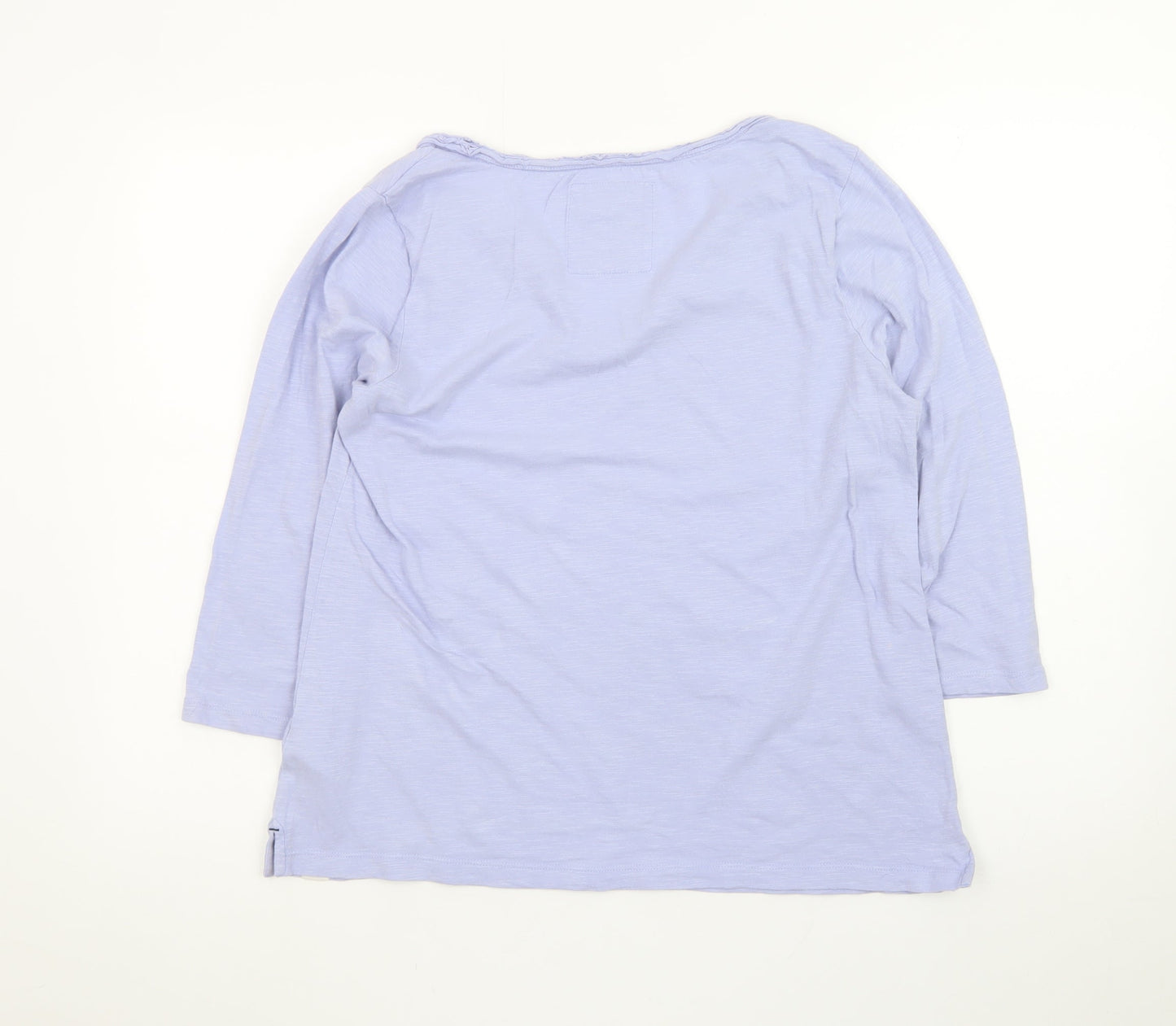 FatFace Womens Purple Henley 3/4 Sleeve Cotton T-Shirt Size 12