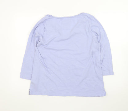 FatFace Womens Purple Henley 3/4 Sleeve Cotton T-Shirt Size 12