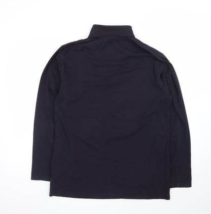 Henbury Men's Black Roll Neck Long Sleeve Cotton T-Shirt M
