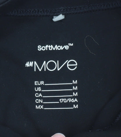 H&M Move Womens Black Slim Fit Lightweight Zip Jacket Size M