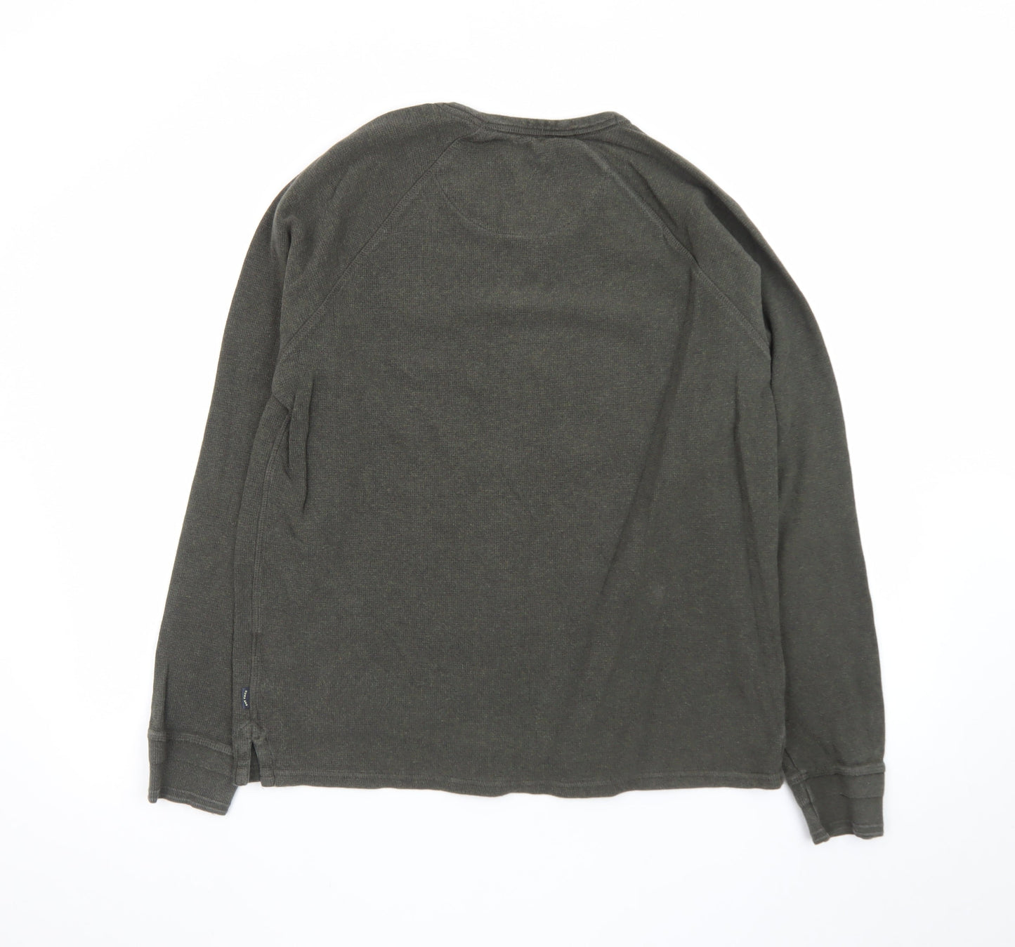 FatFace Men's Green Long Sleeve Regular Fit Cotton T-Shirt Size M