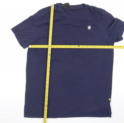 G-Star RAW Men's Blue XL Crew Neck Cotton T-Shirt