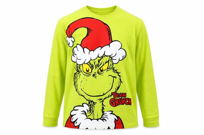 The Grinch Men's Green Long Sleeve Christmas Graphic T-Shirt Size L